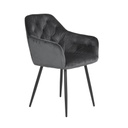 Bársonyszövet étkezőfotel, tűzött, sötétszürke - VABENNE