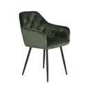 Bársonyszövet étkezőfotel, tűzött, fenyőzöld - VABENNE