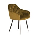 Bársonyszövet étkezőfotel, tűzött, mustársárga - VABENNE