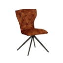 Bársonyszövet steppelt étkezőszék, barna - COWBOY