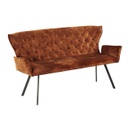 Bársonyszövet steppelt étkezőpad, barna - COWBOY