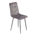 Bársonyszövet étkezőszék, szürke fém lábbal, szürke - GRIZZLI