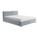 Bársonyszövet ágykeret, ágyneműtartóval, 160x200 cm, szürke - CAIRO