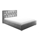 Bársonyszövet ágykeret, ágyneműtartóval, 160x200 cm, ezüstszürke - CITY
