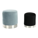 Bársony ülőke szett, tárolóhellyel, 2 db, világoskék-fekete - ANNEAU D'ARGENT