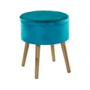 Bársony ülőke tárolóval, olajzöld - TORTUE