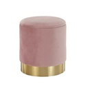 Bársony ülőke, tárolóhellyel, arany talppal, babarózsaszín - METEORE