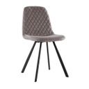 Bársonyszövet étkezőszék díszvarrással, szürke - POMPEI