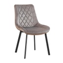 Bársonyszövet étkezőszék, díszvarrással, szürke - RAVELLO