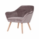 Bársonyszövet fotel, szürkésbarna - RAIE