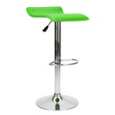 Bárszék zöld műbőr, állítható króm lábbal - JOHANN