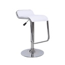 Bárszék fehér műbőr, állítható króm lábbal - PAULA