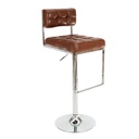Bárszék barna steppelt műbőr, állítható króm lábbal - JIMMY