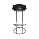 Bárszék fekete műbőr, króm lábbal - LINDA