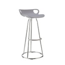 Bárszék szürke műanyag, króm lábbal - FANNY