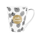 Bögre 420 ml, fekete-fehér ananászos - BAKER