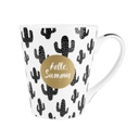 Bögre 420 ml, fekete-fehér kaktuszos - BAKER