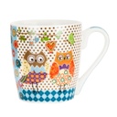 Bögre bagoly mintával barna pöttyös 2 dl - LOVIN´OWLS