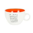 Bögre narancssárga belsővel, feirattal - STAY POSITIVE