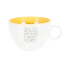 Bögre sárga belsővel, feirattal - STAY POSITIVE