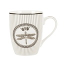 Bögre szitakötő mintával, keskeny csikos - BOTANIQUE