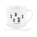 Bögre tányérral és kanállal, 5 kaktusszal - CACTUS FAMILY