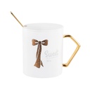 Bögre tetővel és kanállal, fehér - RUBAN