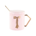 Bögre tetővel és kanállal, rózsaszín - RUBAN