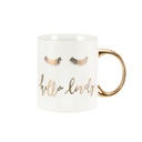 Bögre, arany szempilla mintával - GOLDEN