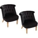 Chesterfield fotel szett, 2 db, fekete - MILORD