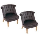 Chesterfield fotel szett, 2 db, sötétszürke - MILORD