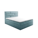 Bonell rugós ágy, ágyneműtartóval, 160x200 cm, világoskék - MIKERINOS