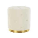 Chesterfield bársony ülőke, törtfehér - GALANTE