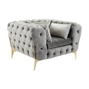 Chesterfield fotel, modern, tűzött világosszürke - CLOÉ