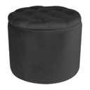 Chesterfield tárolós bársony ülőke, antracit - POMPADOUR