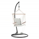 Csíkos függőfotel, lábtartóval, fehér - FIDJI