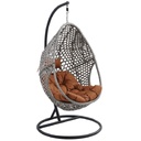 Csepp alakú függőfotel és állvány szett, szürke - GALAPAGOS