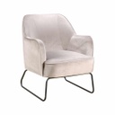 Csővázas bársonyfotel, bézs - LUNE