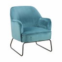 Csővázas bársonyfotel, olajkék - LUNE