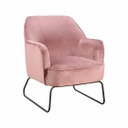 Csővázas bársonyfotel, púder - LUNE