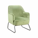 Csővázas bársonyfotel, olívazöld - LUNE