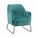 Csővázas bársonyfotel, olajzöld - LUNE