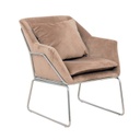 Csővázas fotel párnával és króm vázzal, barna - RELAX