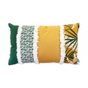 Csíkokban mintás díszpárna, 50x30 cm, zöld-sárga - CASABLANCA