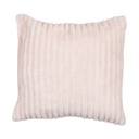Csíkos szőrös díszpárna, 40x40 cm, pasztell rózsaszín - RIZIERE