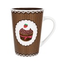 Cupcake mintás pöttyös bögre, barna 3 dl - MUFFIN