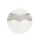 Díszgyertya gömb csillogó ezüst csíkkal - GLAMOUR