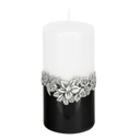 Díszgyertya henger, fekete - FLEUR DE LYS