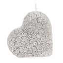 Díszgyertya szív rózsa mintával virág illattal, szürke - VALENTIN