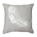 Díszpárna madártoll mintával, szürke - PLUMETTE